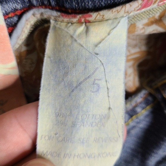 Vintage Marlow‎ Jeans Crop Size 5 Blue Japanese Denim Cotton Blend Snap Button - Picture 5 of 16